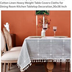 Plaid Farmhouse Tablecloth Square 36 x 36 Checkered Cottage  Table Cover New